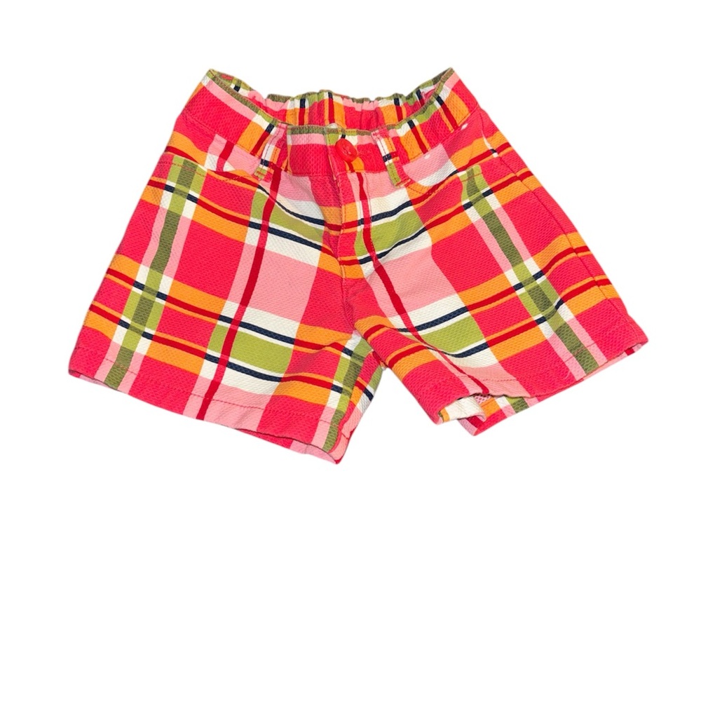 🌞 Gymboree Green and Pink Plaid Shorts for Summer